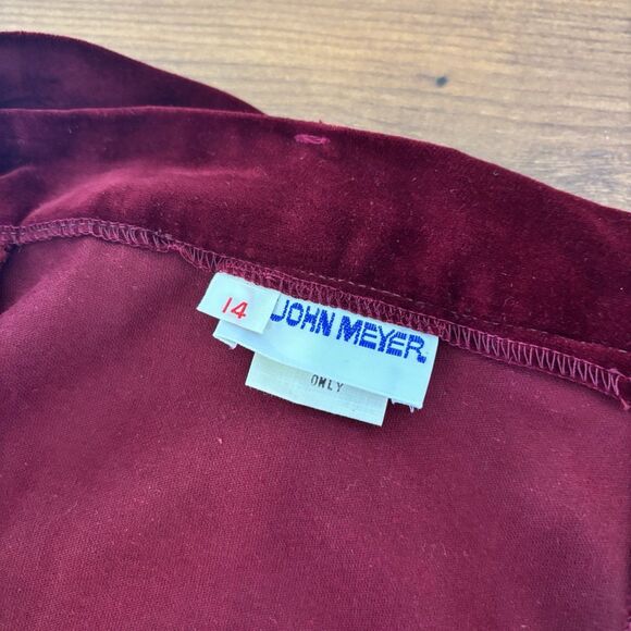 Vintage 70s John Meyer Burgundy Velvet Maxi Skirt Sz 14 Gothic Dark Romantic - Picture 7 of 8